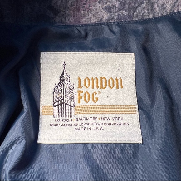 💜 Vintage London Fog Trench Coat Floral 1980s or 1990s Outerwear Great C… - Picture 11 of 15